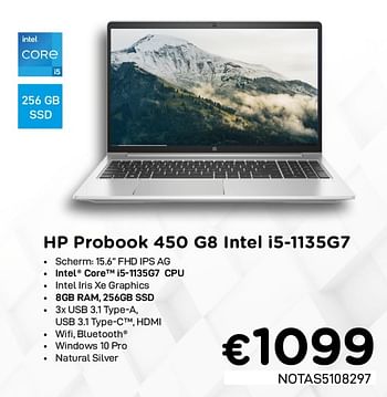 Promoties Hp probook 450 g8 intel i5-1135g7 - HP - Geldig van 04/01/2021 tot 31/01/2021 bij Compudeals