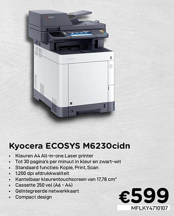 Promoties Kyocera ecosys m6230cidn - Kyocera - Geldig van 04/01/2021 tot 31/01/2021 bij Compudeals