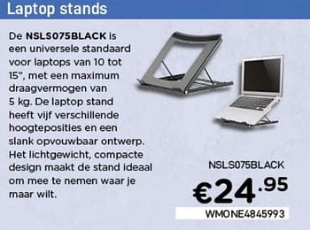 Promoties Newsta laptop stands nsls075black - NewStar - Geldig van 04/01/2021 tot 31/01/2021 bij Compudeals