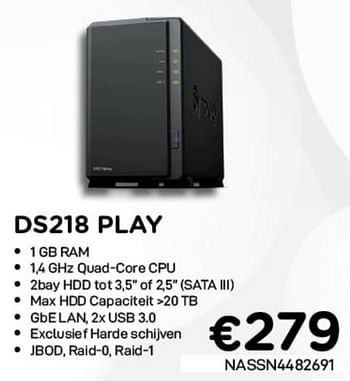 Promotions Syno logy ds218 play - Syno logy - Valide de 04/01/2021 à 31/01/2021 chez Compudeals