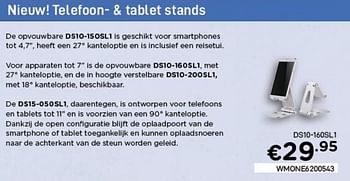 Promoties Telefoon- + tablet stands ds10-160sl1 - NewStar - Geldig van 04/01/2021 tot 31/01/2021 bij Compudeals