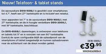 Promoties Telefoon- + tablet stands ds10-200sl1 - NewStar - Geldig van 04/01/2021 tot 31/01/2021 bij Compudeals