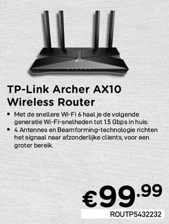 Promoties Tp-link archer ax10 wireless router - TP-LINK - Geldig van 04/01/2021 tot 31/01/2021 bij Compudeals