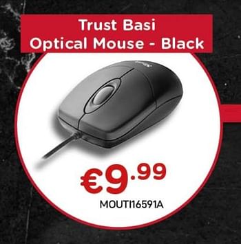 Promoties Trust basi optical mouse - black - Trust - Geldig van 04/01/2021 tot 31/01/2021 bij Compudeals