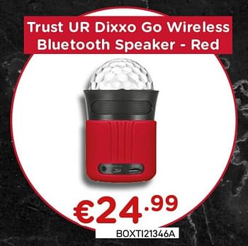 Promoties Trust ur dixxo go wireless bluetooth speaker - red - Trust - Geldig van 04/01/2021 tot 31/01/2021 bij Compudeals