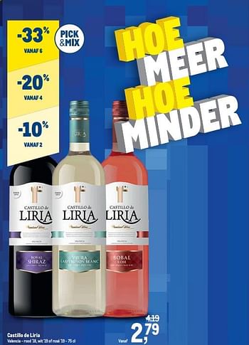 Promoties Castillo de liria valencia - rood `18, wit `19 of rosé `19 - Rode wijnen - Geldig van 13/01/2021 tot 26/01/2021 bij Makro