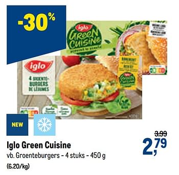 Promoties Iglo green cuisine groenteburgers - Iglo - Geldig van 13/01/2021 tot 26/01/2021 bij Makro