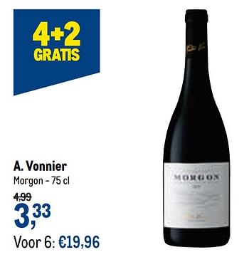 Promoties A. vonnier morgon - Rode wijnen - Geldig van 13/01/2021 tot 26/01/2021 bij Makro