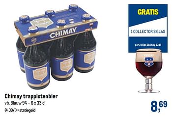 Promoties Chimay trappistenbier blauw 9% - Chimay - Geldig van 13/01/2021 tot 26/01/2021 bij Makro