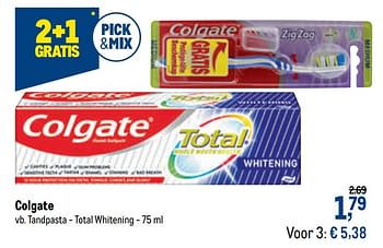 Promoties Colgate tandpasta - total whitening - Colgate - Geldig van 13/01/2021 tot 26/01/2021 bij Makro