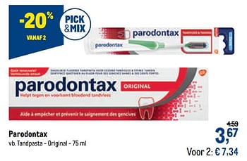 Promoties Parodontax tandpasta - original - Parodontax - Geldig van 13/01/2021 tot 26/01/2021 bij Makro
