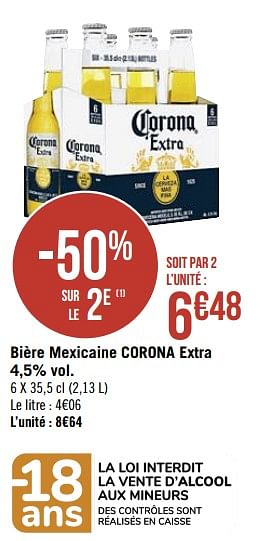 Promotions Bière mexicaine corona extra - Corona - Valide de 11/01/2021 à 24/01/2021 chez Super Casino