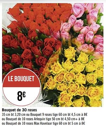 Promotions Bouquet de 30 roses - Produit Maison - Casino - Valide de 11/01/2021 à 24/01/2021 chez Super Casino