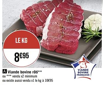 Promotions Viande bovine rôti - Produit Maison - Casino - Valide de 11/01/2021 à 24/01/2021 chez Super Casino