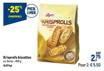 Promotions Krisprolls biscottes dorés - Krisprolls - Valide de 13/01/2021 à 26/01/2021 chez Makro