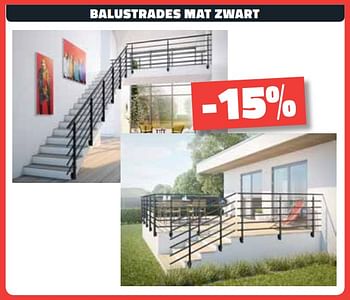 Promotions Balustrades mat zwart -15% - Produit maison - Bouwcenter Frans Vlaeminck - Valide de 01/01/2021 à 31/01/2021 chez Bouwcenter Frans Vlaeminck