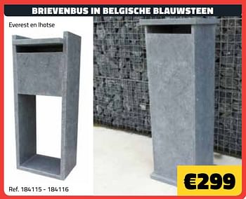 Promotions Brievenbus in belgische blauwsteen - Produit maison - Bouwcenter Frans Vlaeminck - Valide de 01/01/2021 à 31/01/2021 chez Bouwcenter Frans Vlaeminck