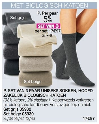 Promoties Set van 3 paar uniseks sokken, hoofdzakelijk biologisch katoen - Huismerk - Damart - Geldig van 06/01/2021 tot 15/06/2021 bij Damart