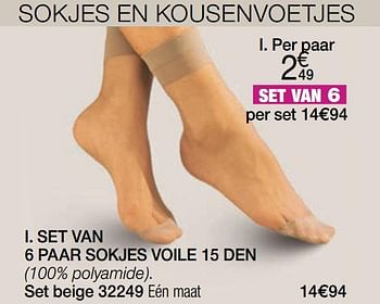 Promoties Set van 6 paar sokjes - Huismerk - Damart - Geldig van 06/01/2021 tot 15/06/2021 bij Damart