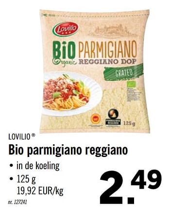 Promoties Bio parmigiano reggiano - Lovilio - Geldig van 18/01/2021 tot 23/01/2021 bij Lidl