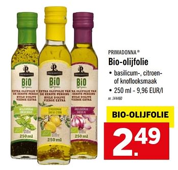 Promoties Bio-olijfolie - Primadonna - Geldig van 18/01/2021 tot 23/01/2021 bij Lidl