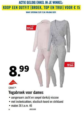 Promoties Yogabroek voor dames - Crivit - Geldig van 18/01/2021 tot 23/01/2021 bij Lidl