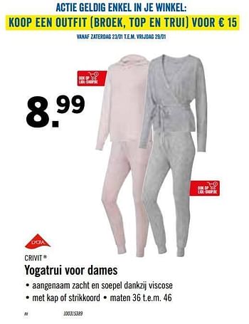Promoties Yogatrui voor dames - Crivit - Geldig van 18/01/2021 tot 23/01/2021 bij Lidl