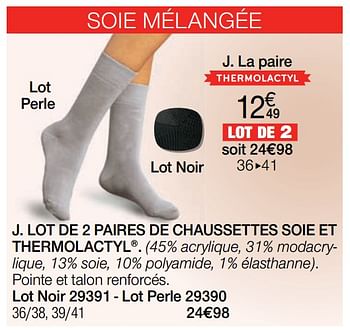 Promotions Lot de 2 paires de chaussettes soie et thermolactyl - Produit Maison - Damart - Valide de 06/01/2021 à 15/06/2021 chez Damart