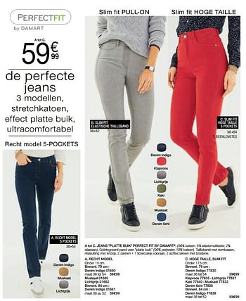 Promotions Jeans platte buik perfect fit by damart - Perfect Fit  - Valide de 06/01/2021 à 15/06/2021 chez Damart