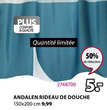 Promotions Andalen rideau de douche - Produit Maison - Jysk - Valide de 11/01/2021 à 24/01/2021 chez Jysk