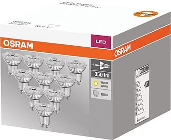 Promoties Osram LED Spot Base Par16 GU10 4,3 W 350 Lm 2700 K 10 stuks - Osram - Geldig van 13/01/2021 tot 26/01/2021 bij Makro