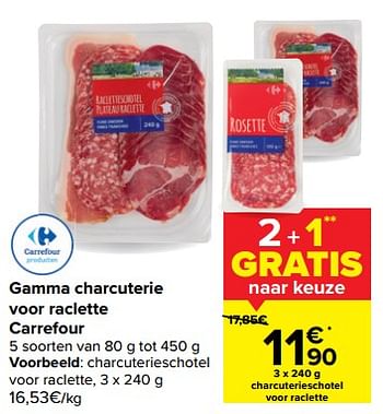 Promoties Charcuterieschotel voor raclette - Huismerk - Carrefour  - Geldig van 13/01/2021 tot 25/01/2021 bij Carrefour