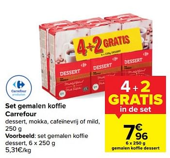 Promoties Set gemalen koffie dessert - Huismerk - Carrefour  - Geldig van 13/01/2021 tot 25/01/2021 bij Carrefour