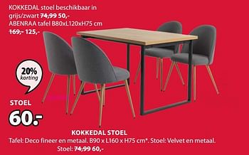 Promotions Kokkedal stoel - Produit Maison - Jysk - Valide de 11/01/2021 à 24/01/2021 chez Jysk