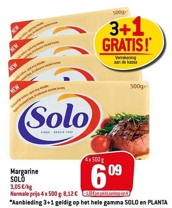 Promoties Margarine solo - Solo - Geldig van 13/01/2021 tot 19/01/2021 bij Match