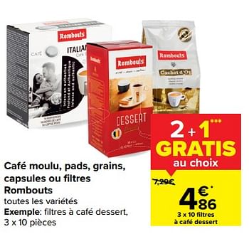 Promotions Filtres à café dessert - Rombouts - Valide de 13/01/2021 à 25/01/2021 chez Carrefour