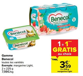 Promotions Margarine light - Benecol - Valide de 13/01/2021 à 25/01/2021 chez Carrefour