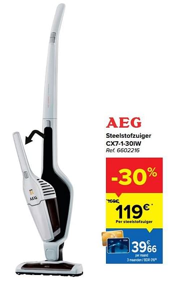 Promotions Aeg steelstofzuiger cx7-1-30iw - AEG - Valide de 13/01/2021 à 25/01/2021 chez Carrefour