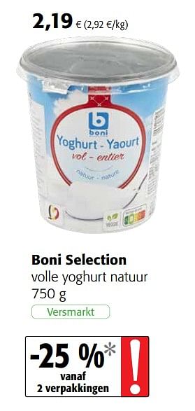 BONI yaourt entier nature