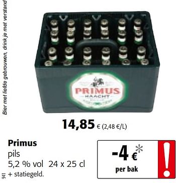 Promoties Primus pils - Primus - Geldig van 13/01/2021 tot 26/01/2021 bij Colruyt