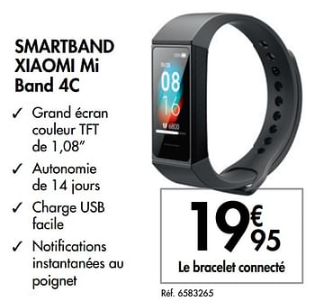 Promotions Smartband xiaomi mi band 4c - Xiaomi - Valide de 13/01/2021 à 25/01/2021 chez Carrefour