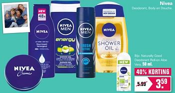 Promotions Nivea naturally good deodorant roll-on aloe - Nivea - Valide de 14/01/2021 à 30/01/2021 chez De Online Drogist