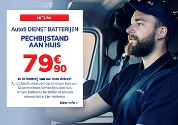 Promoties Auto5 dienst batterijen pechbijstand aan huis - Huismerk - Auto 5  - Geldig van 14/01/2021 tot 09/03/2021 bij Auto 5