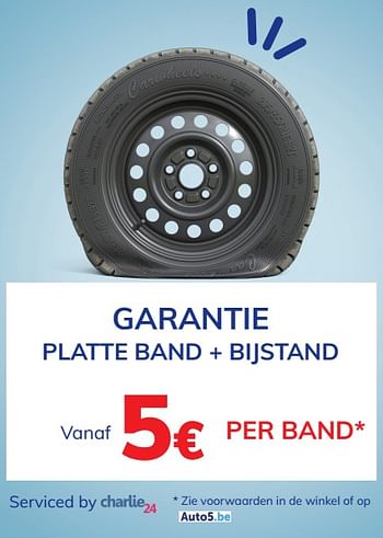 Promoties Garantie platte band + bijstand - Huismerk - Auto 5  - Geldig van 14/01/2021 tot 09/03/2021 bij Auto 5
