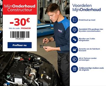 Promoties Mijnonderhoud constructeur -30€ - Huismerk - Auto 5  - Geldig van 14/01/2021 tot 09/03/2021 bij Auto 5