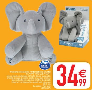 Promotions Peluche interactive interactieve knuffel flappy the elephant - Spin Master - Valide de 19/01/2021 à 01/02/2021 chez Cora
