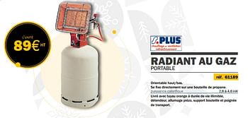 Promotions Radiant au gaz portable - S-Plus - Valide de 14/09/2020 à 31/03/2021 chez Master Pro
