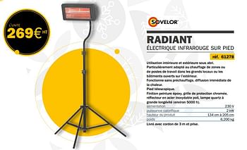 Promotions Radiant électrique infrarouge sur pied - Sovelor - Valide de 14/09/2020 à 31/03/2021 chez Master Pro