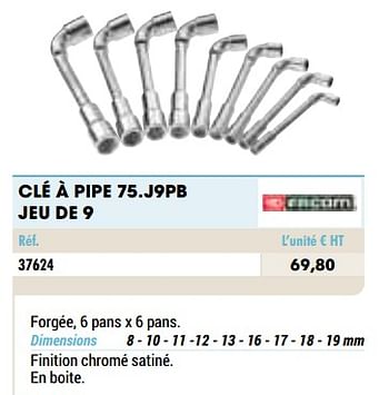 Promotions Clé à pipe 75.j9pb jeu de 9 - Facom - Valide de 01/01/2021 à 31/12/2021 chez Master Pro