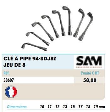 Promotions Clé à pipe 94-sdj8z jeu de 8 - SAM - Valide de 01/01/2021 à 31/12/2021 chez Master Pro